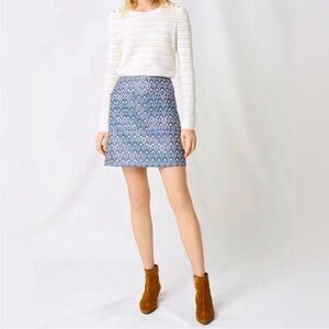 Maje Jacquard Geometric Print Patch Pocket Mini Skirt